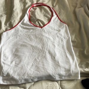 Crop top over neck top